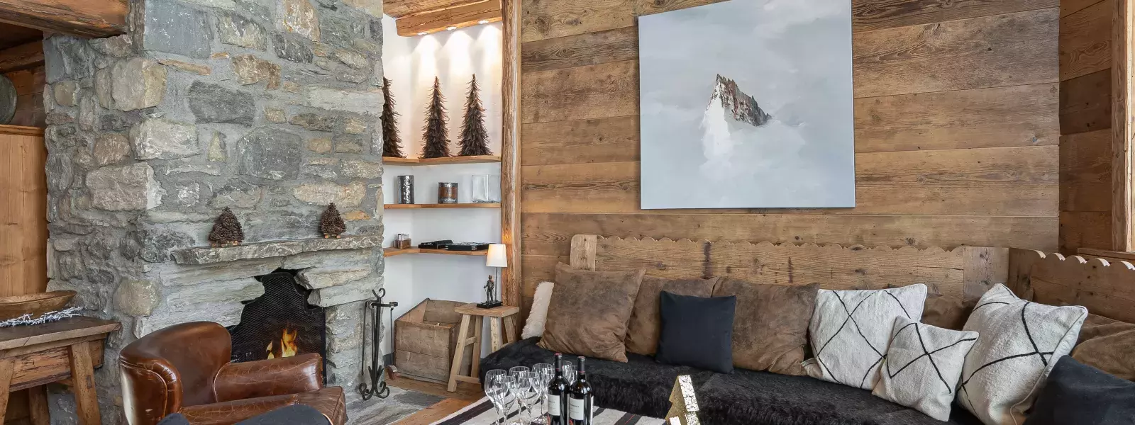 Chalet Lièvre Blanc- Location chalets Covarel- Val d'isère Alpes - France - Salon