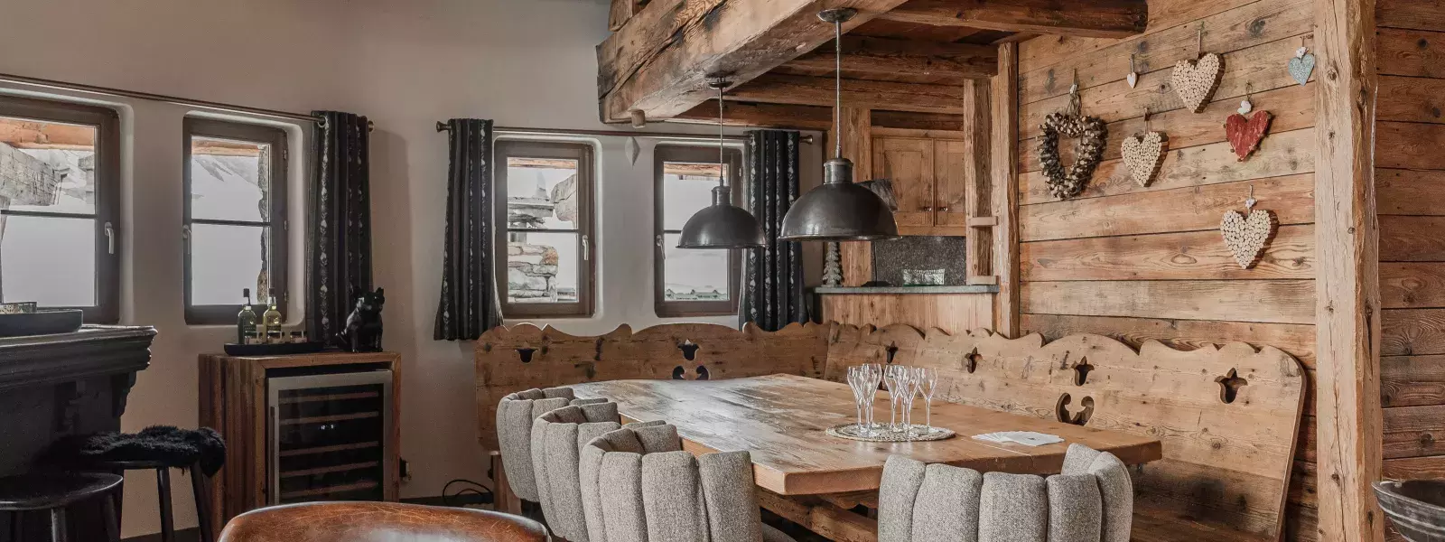 chalet Val d'Isere Lievre Blanc salle à manger