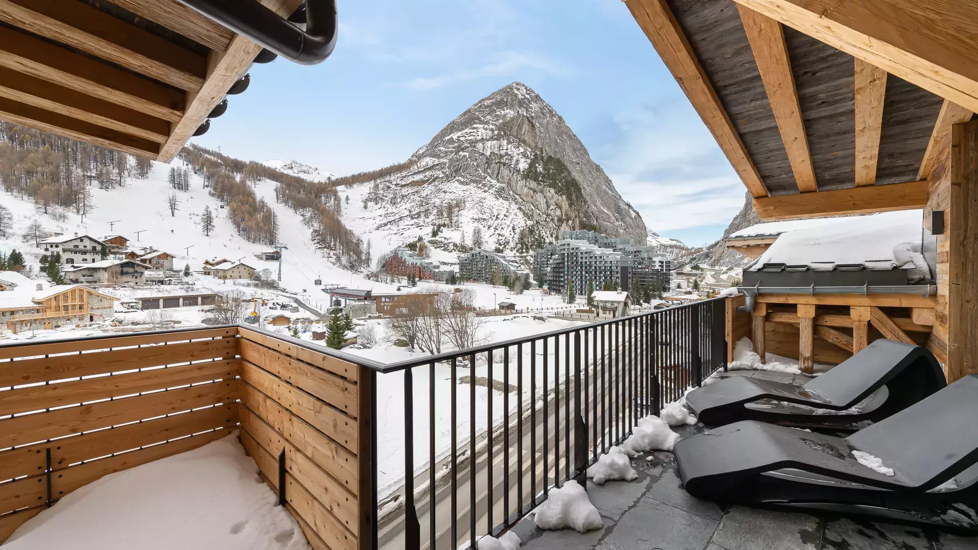 Appartement Penthouse Flèche 11 - Location chalets Covarel - Val d'Isère Alpes - France - Terrasse