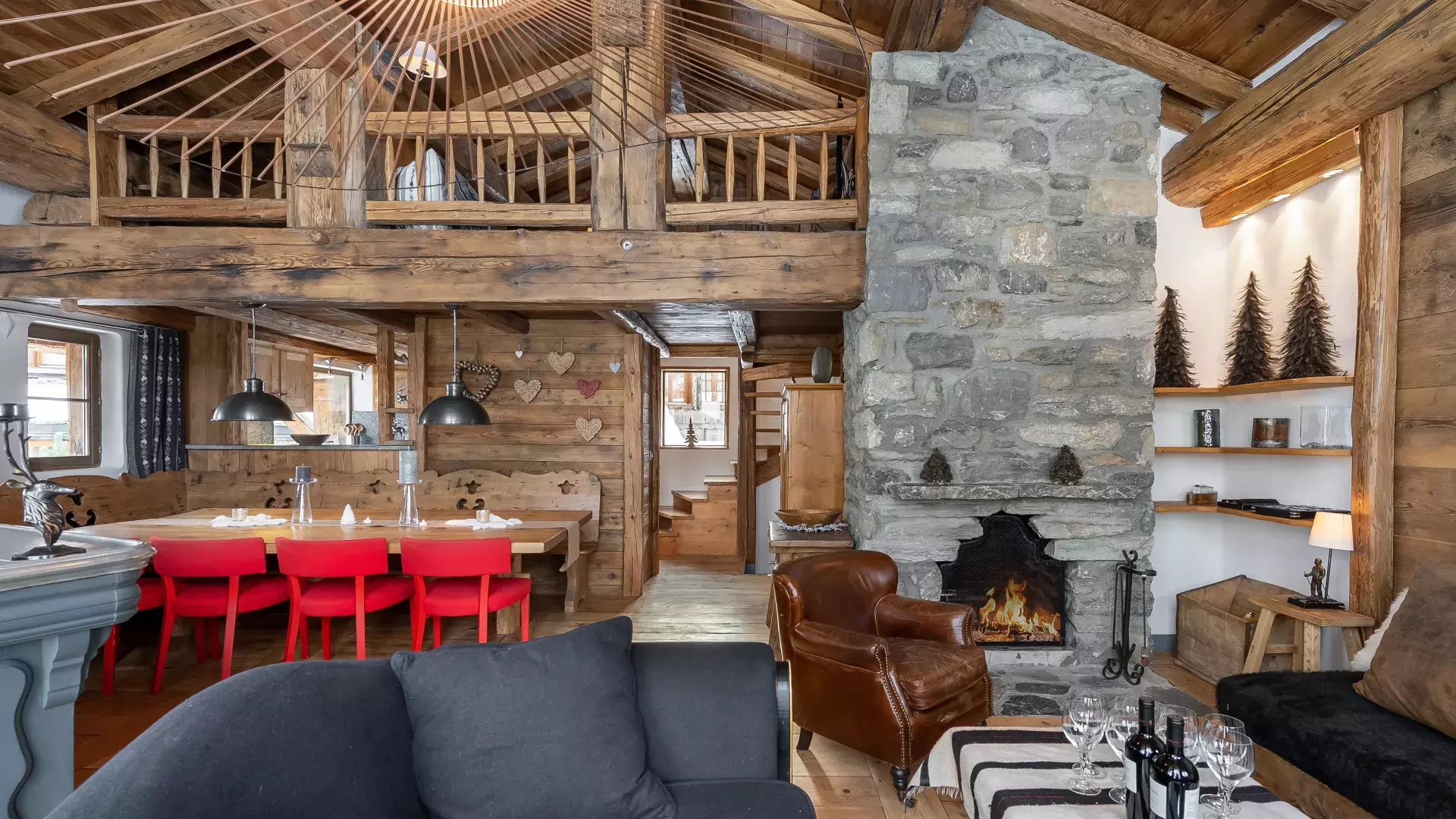 Chalet Lièvre Blanc- Location chalets Covarel- Val d'isère Alpes - France - Salon