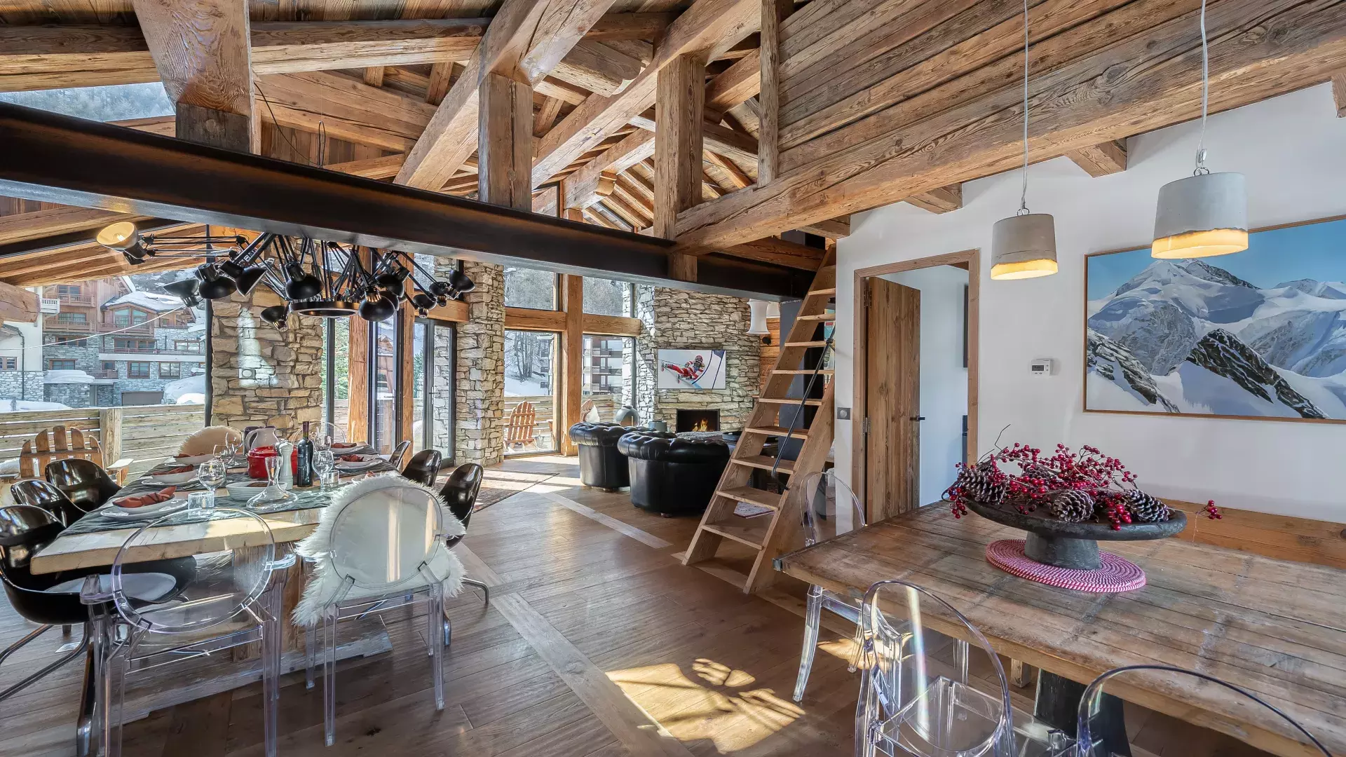 Chalet Face 1 - location chalets Covarel - Val d'Isère Alpes - France - Séjour
