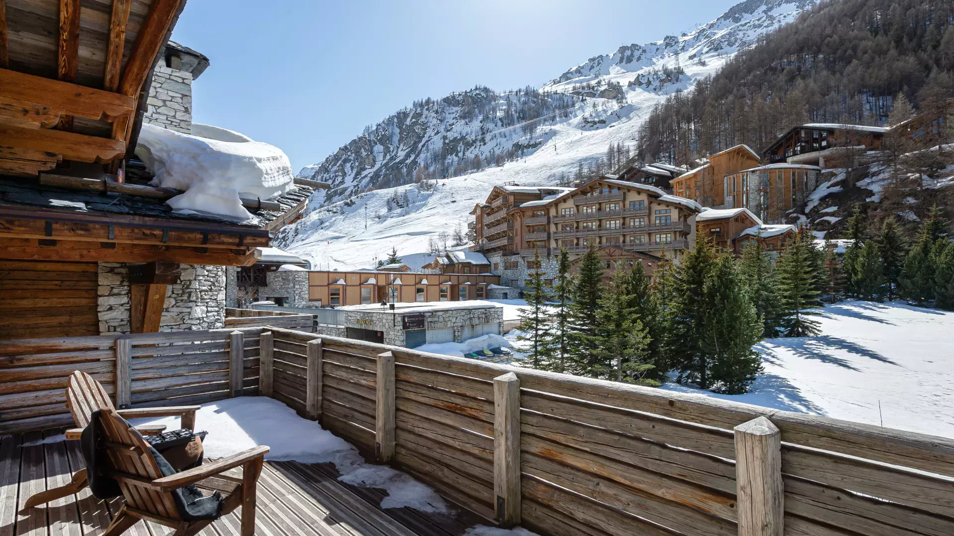 Chalet Papillon 2 - Location chalets Covarel - Val d'Isère Alpes - France - Terasse
