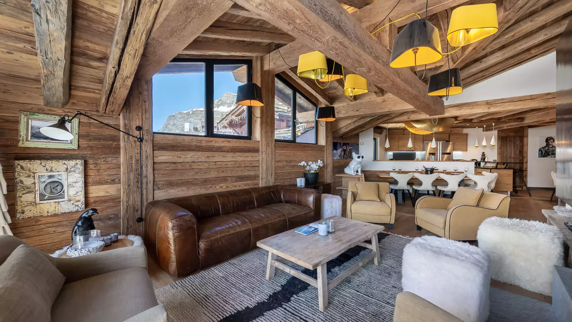 Appartement Penthouse Savoie 1 - Location chalets Covarel - Val d'Isère Alpes - France - Salon