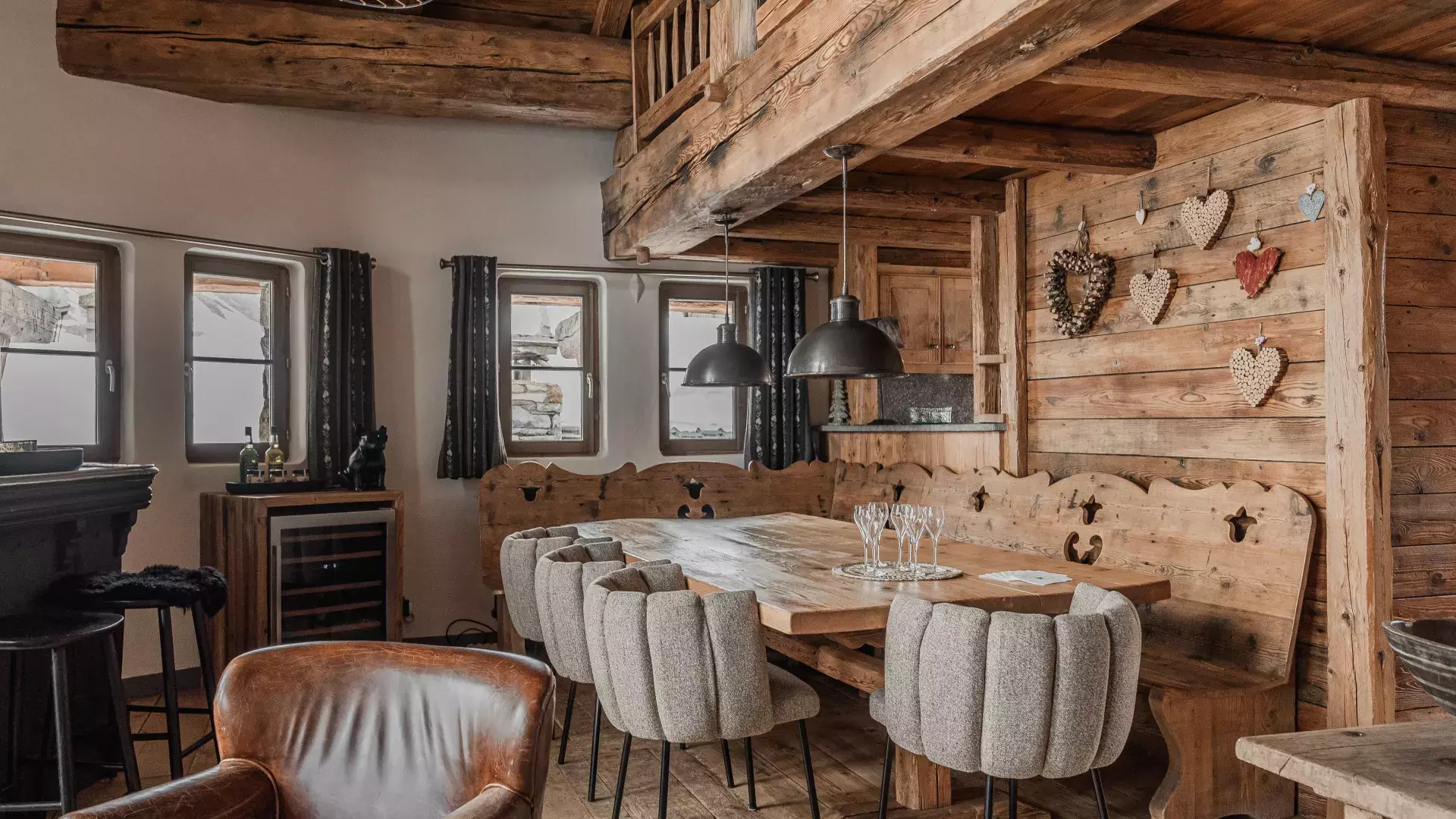 chalet Val d'Isere Lievre Blanc salle à manger 