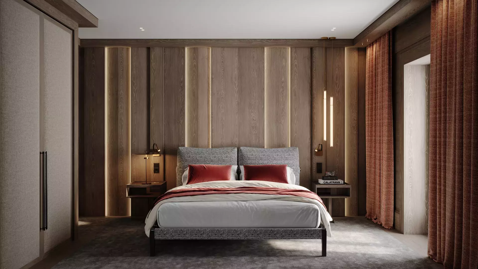 Penthouse le Cinq - Photo de la chambre double avec vue sur le lit