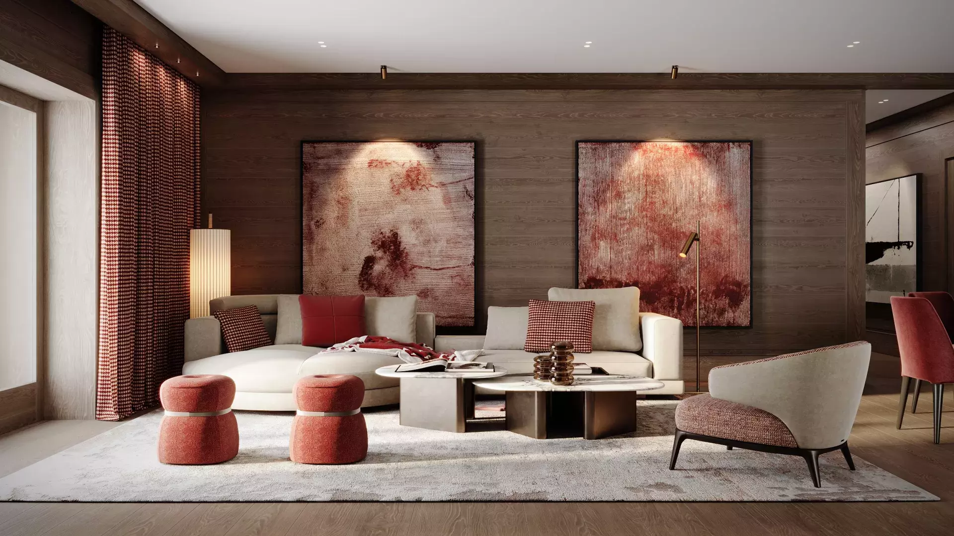 Penthouse le Cinq - Photo du séjour avec vue sur le canapé