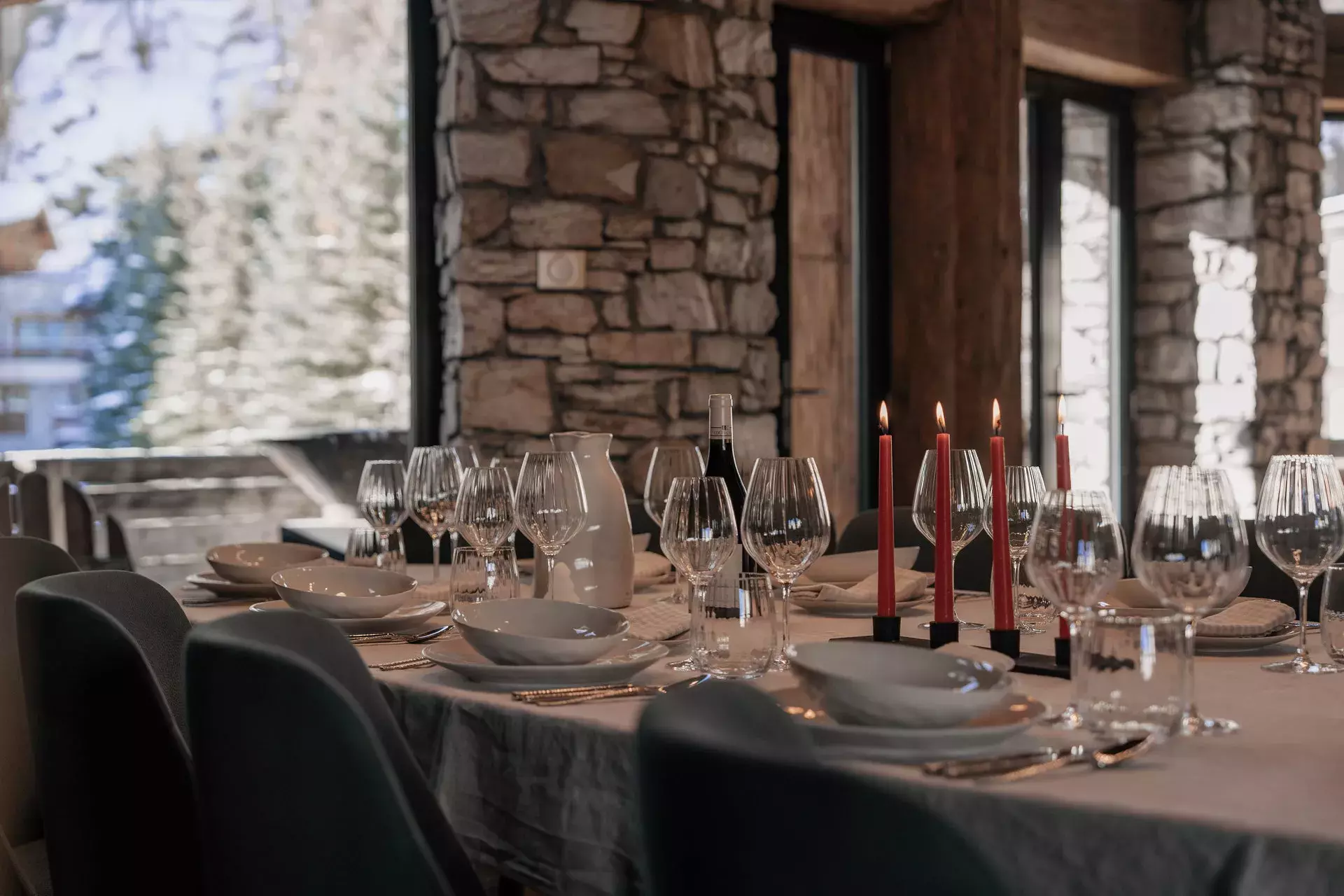 Salle à manger du chalet Face