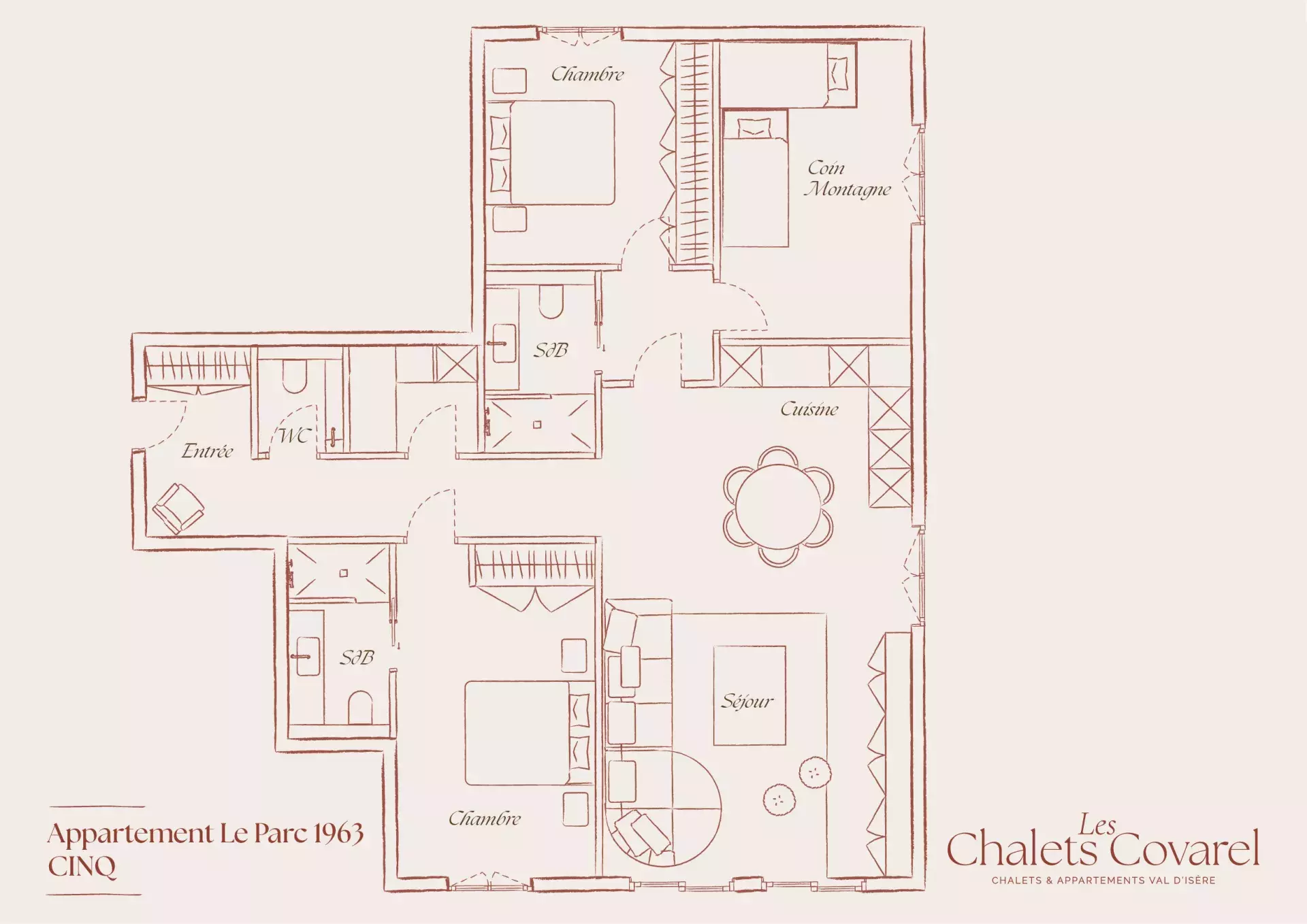 Plan d'étage du logement Cinq