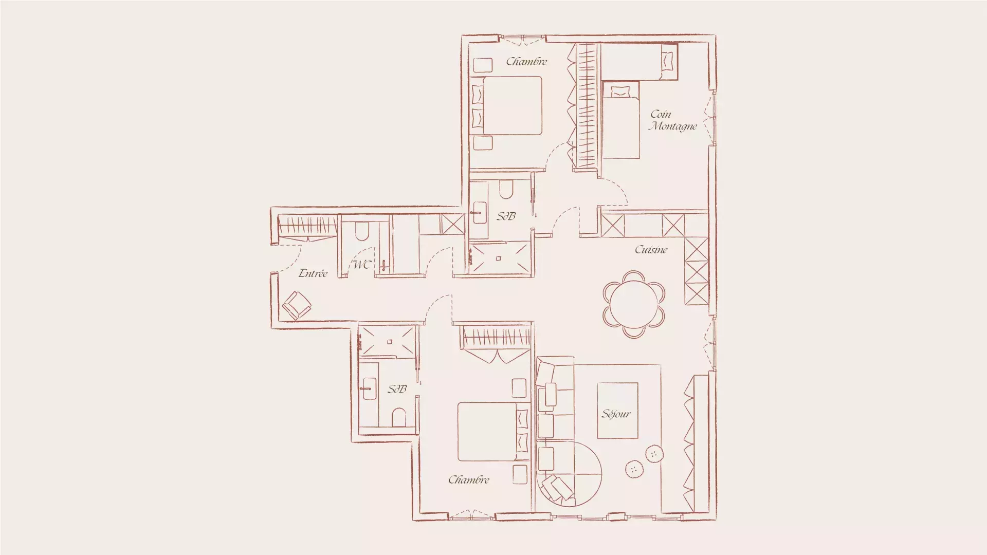 Plan de l'appartement Cinq
