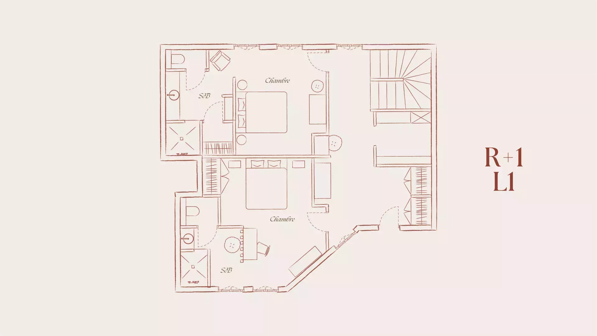 Plan du Chalet Face R+1