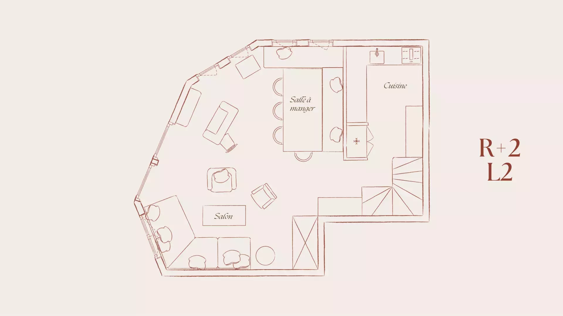 Plan du Chalet Lièvre Blanc R+2