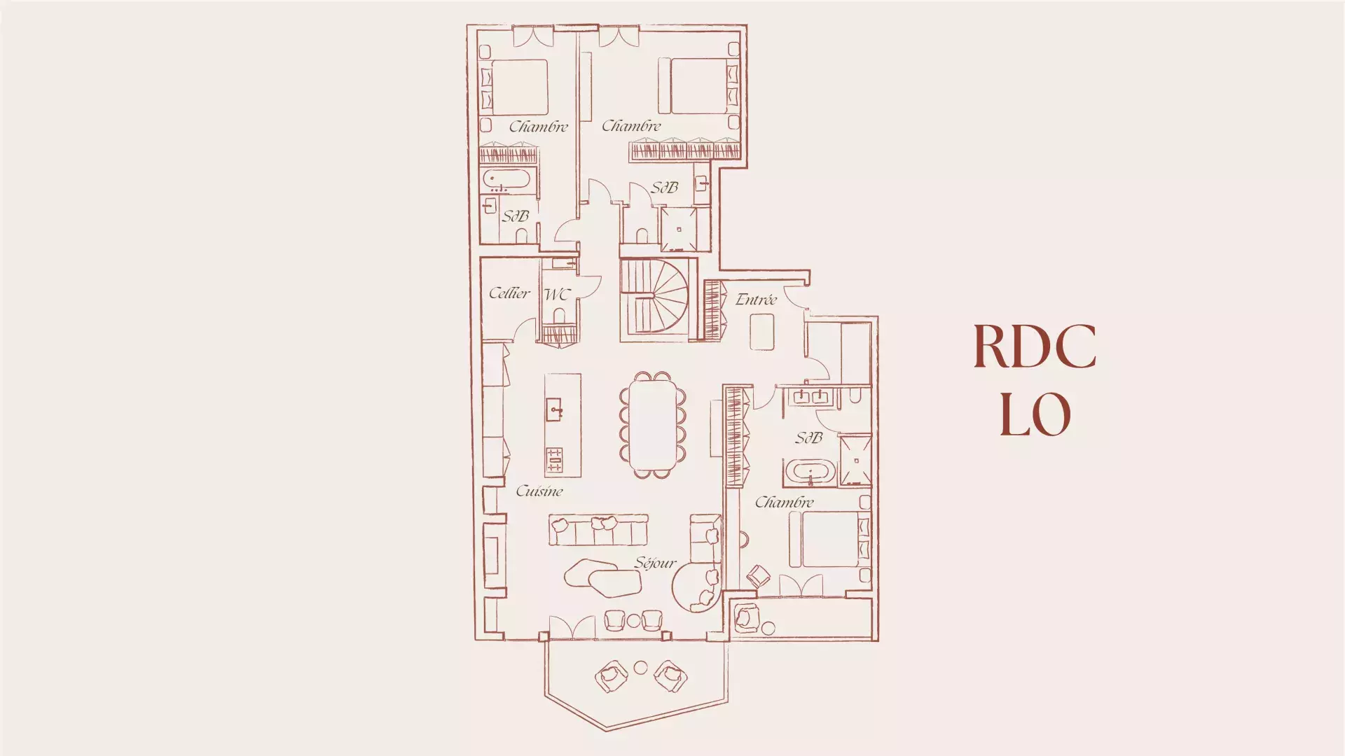 Plan du Penthouse Pistini RDC
