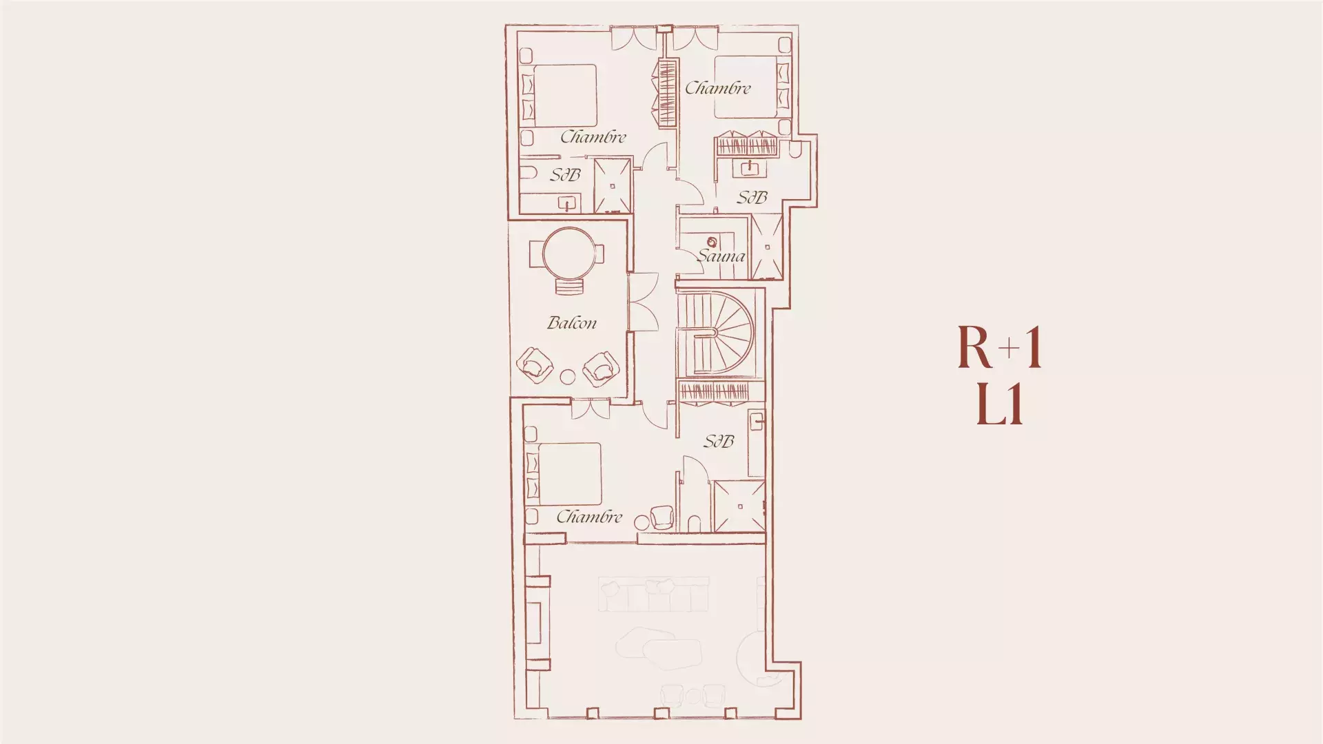 Plan du Penthouse Pistini R+1
